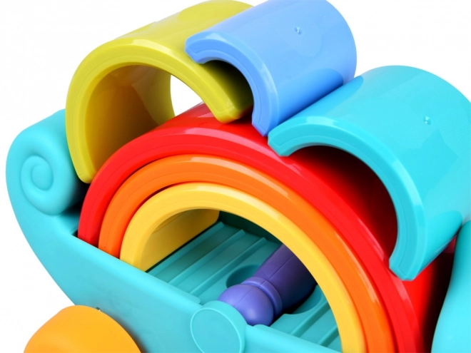 Montessori tęczowy kameleon układanka 18m+