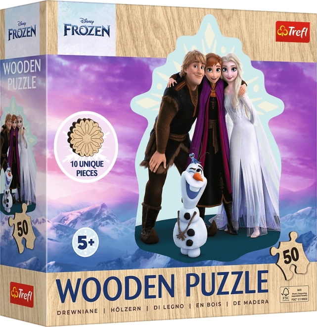 Drewniane puzzle Kraina Lodu – 50 elementów