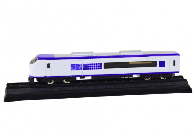 Model kolekcjonerski wagonu pociągu 1:48 metalowy biało-niebieski