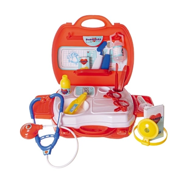 Zestaw lekarz z plastiku w plastikowej walizce 24x22x9cm w woreczku