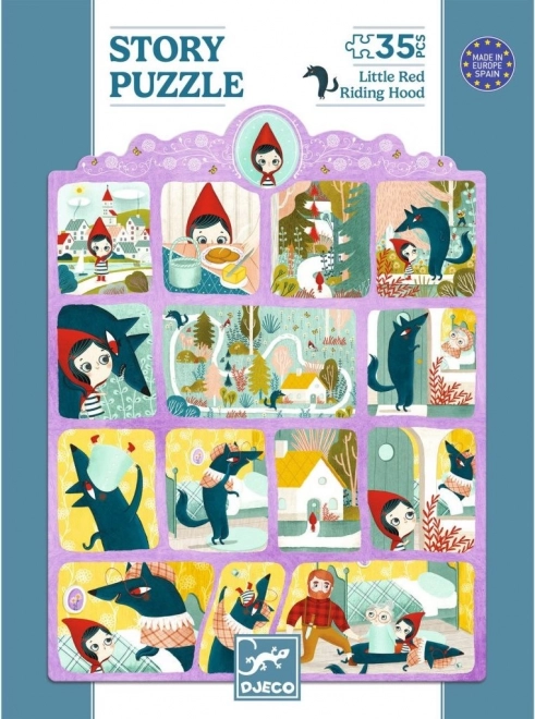Puzzle z opowieścią Czerwony Kapturek 35 elementów