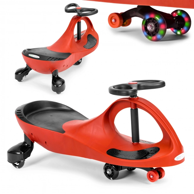 Jeździk z LED kółkami czerwony ECOTOYS
