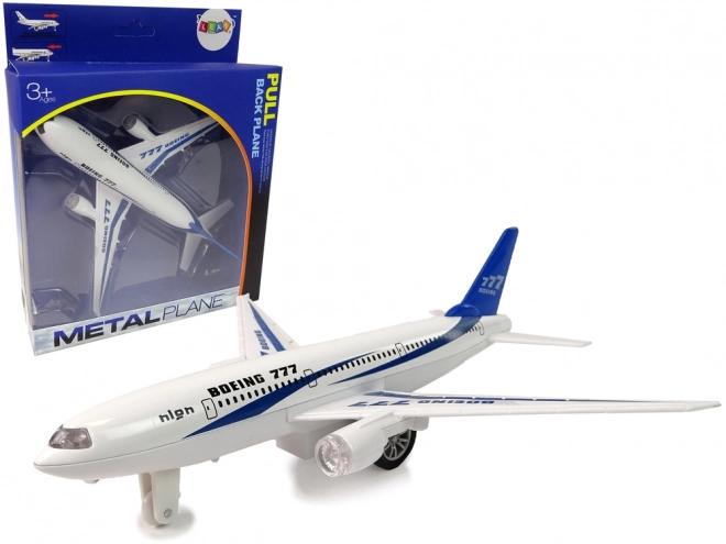 Samolot osobowy Boeing 777 Białe Oświetlenie Dźwięki