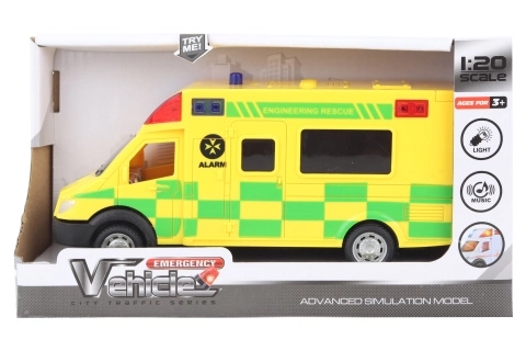 Auto ambulans żółte na baterie