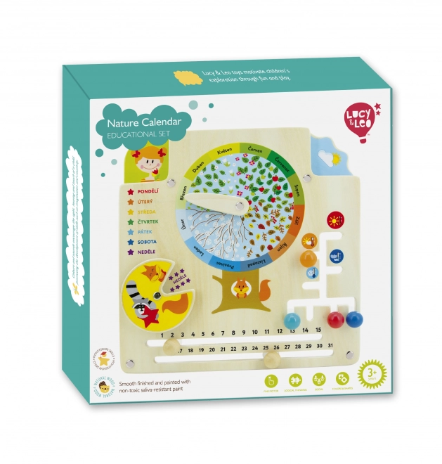 Lucy & Leo Kalendarz Przyrodniczy - drewniana edukacyjna tablica do zabawy
