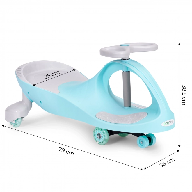 Dziecięcy samochód z świecącymi kołami niebieski Ecotoys