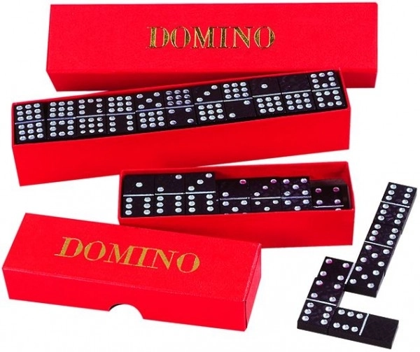 Gra towarzyska domino drewno 28 szt. w pudełku 15,5x3,5x5 cm