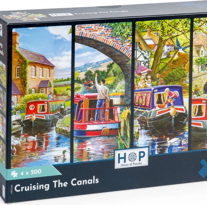 HOP Puzzle Rejs po wodnych kanałach 4x500 elementów