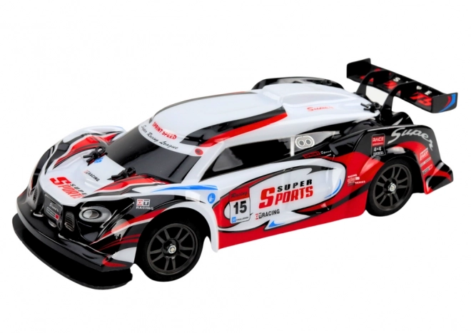 RC samochód wyścigowy 1:16 Drift z wymiennymi kołami czerwono-biały