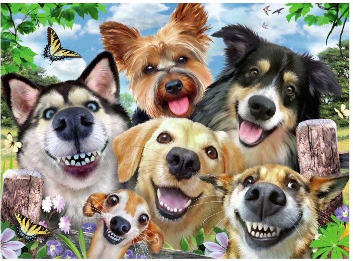 Selfie psów puzzle 500 elementów Ravensburger