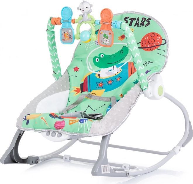 Wibrujące leżaczko dla niemowląt 2w1 Baby Spa Green