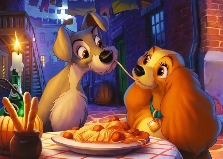 Puzzle Lady i Tramp 1000 elementów RAVENSBURGER