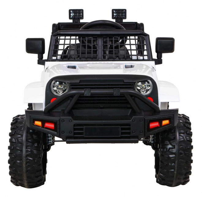 Samochód na baterie Jeep Dark Night dla dzieci + wolny start + EVA + LED audio – Białe