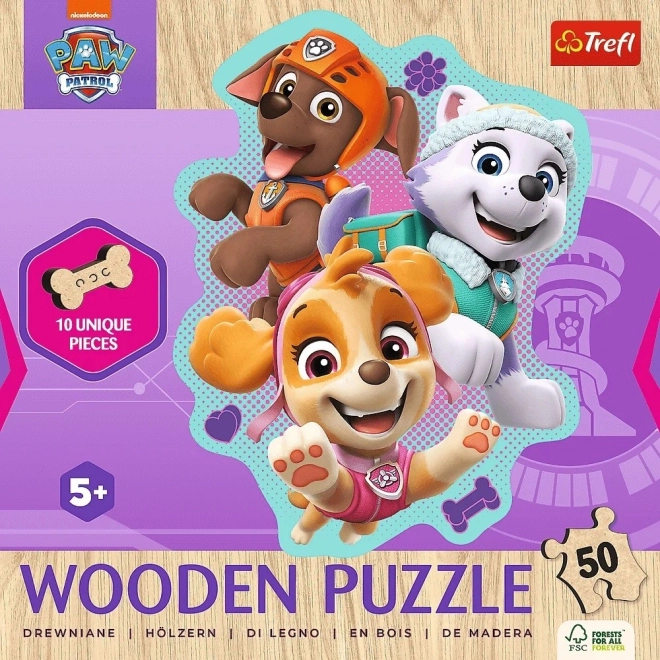 Drewniane puzzle Psi Patrol 50 kawałków