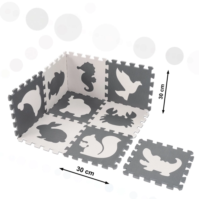 Kontrastowe piankowe puzzle ze zwierzętami - 9 sztuk