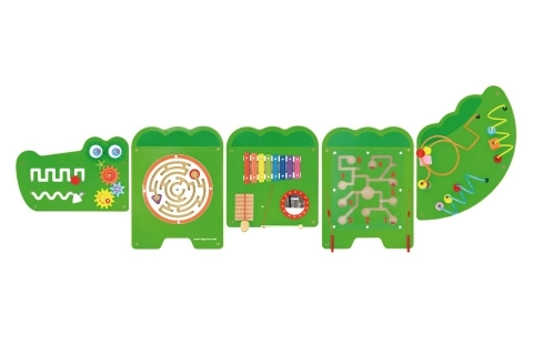 Drewniany panel ścienny Montessori - krokodyl