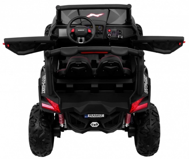 Dziecięce autko UTV-MX czarne 4x4 z MP4, zdalnym sterowaniem i oświetleniem LED