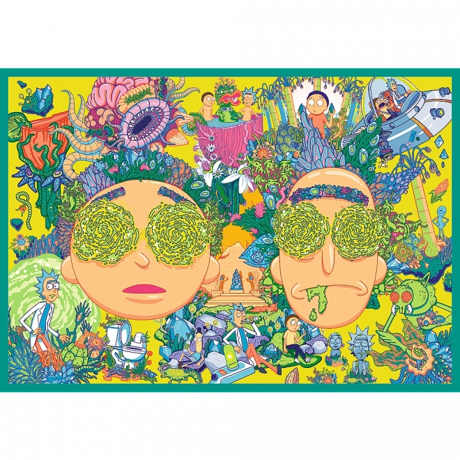 Puzzle 4x250 Zakręcony świat Ricka i Morty'ego od Trefl