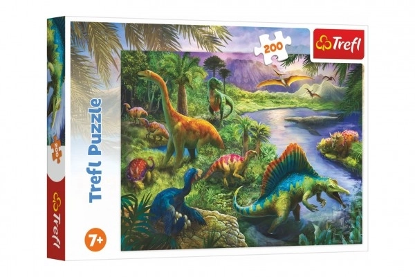 Puzzle Dinozaury 200 elementów 48x34cm w pudełku 33x23x4cm