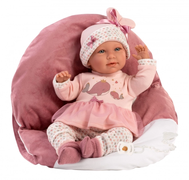 Llorens 74014 NOWORODEK - realistyczna lalka niemowlęca z dźwiękami i miękkim materiałowym ciałem - 42 cm