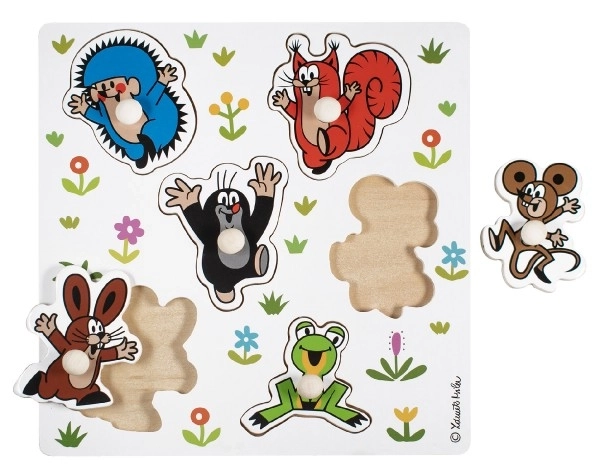 Detoa Drewniane puzzle wkładane Krecik małe