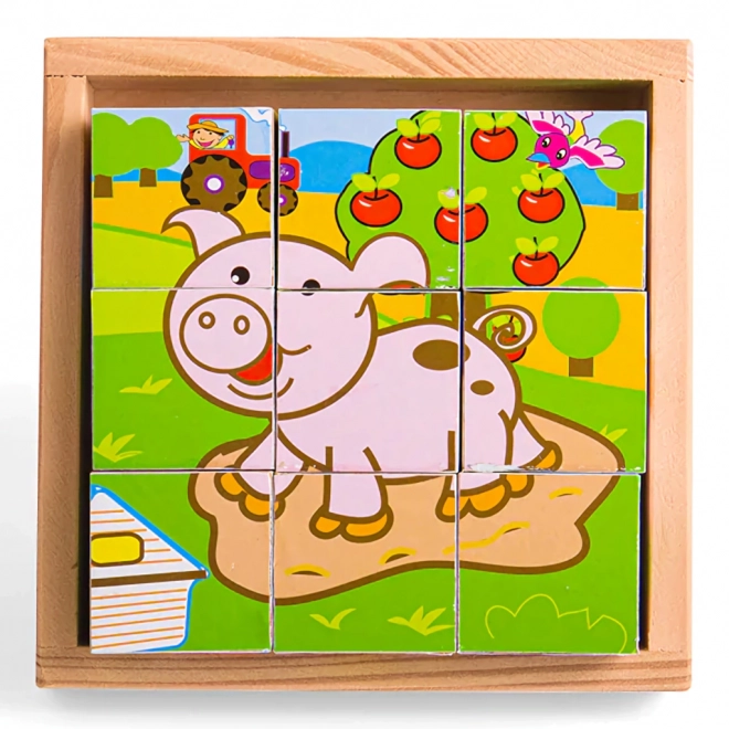 Puzzle obrazkowe bloki Zwierzęta