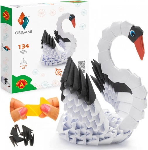 alexander kreatywne origami 3d – łabędź dla dzieci od 8 lat