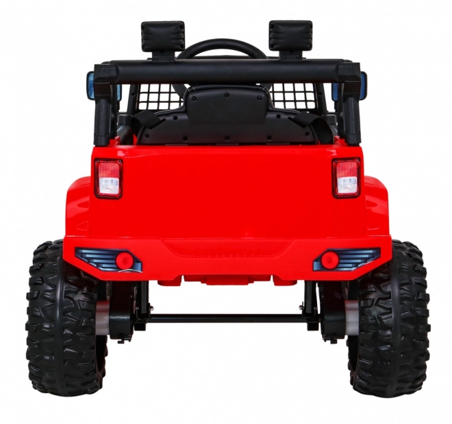 Samochód na baterie Jeep Dark Night dla dzieci + wolny start + EVA + LED audio – Czerwony