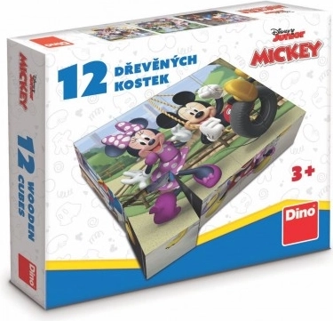drewniane licencjonowane klocki Mickey Mouse – 12 klocków