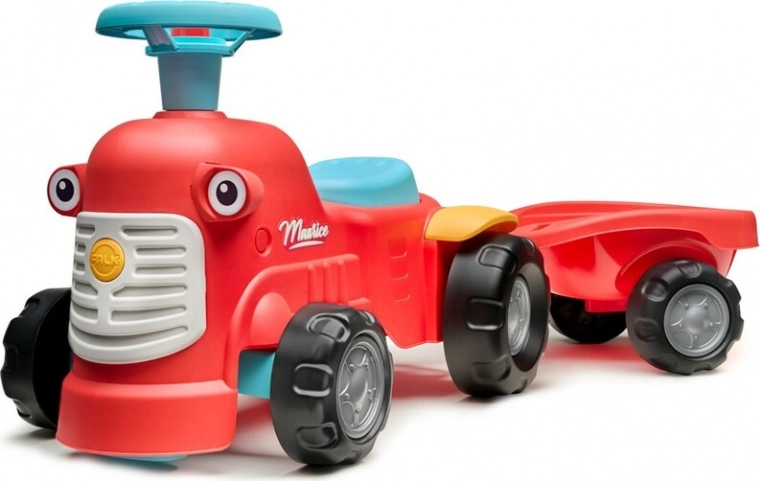 Jeździk traktor z przyczepą Munico czerwony