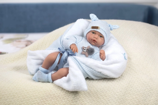 Guca 10221 HUGO - realistyczna lalka niemowlę z dźwiękami i miękkim materiałowym ciałem - 38 cm