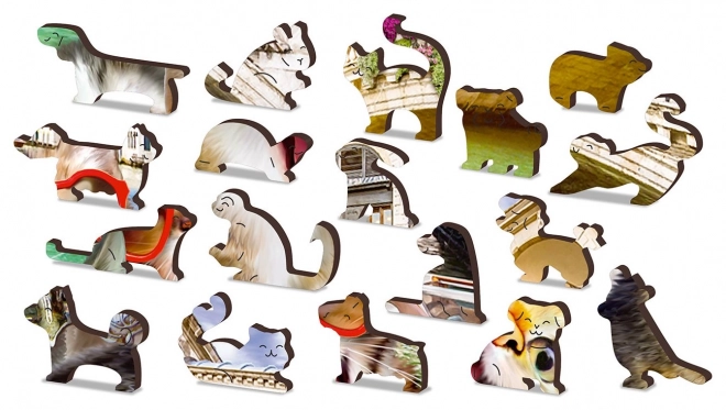 Drewniane puzzle Kocięta w Wenecji 2w1