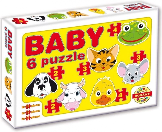 Dohány puzzle dla dzieci Główki zwierząt safari 6w1