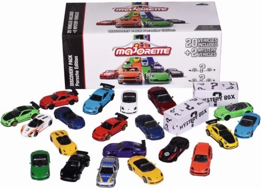 Zestaw samochodzików PORSCHE Discovery 1:64 (20 + 2 niespodzianki)