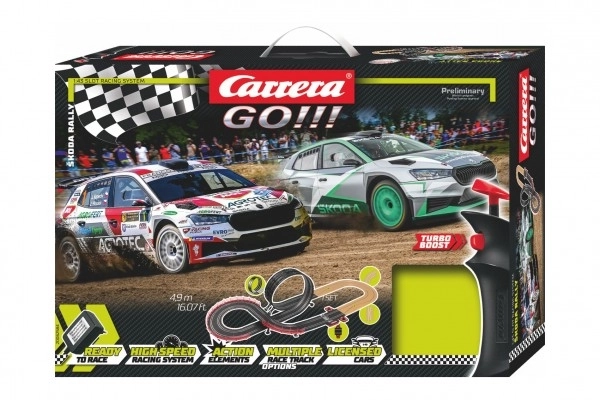 Autodrom Carrera GO!!! 62584 Škoda Rally 4,9m + 2 auta w pudełku 58x40x10cm