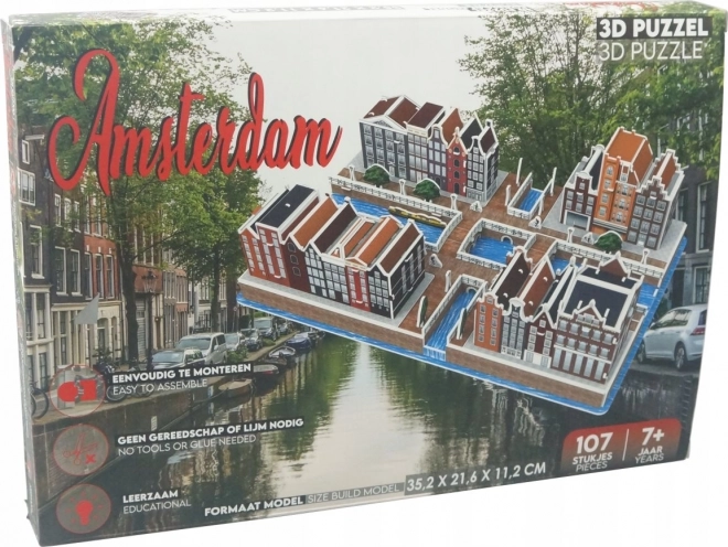 3D puzzle Amsterdamski Dzielnica Kanalowa 107 elementów