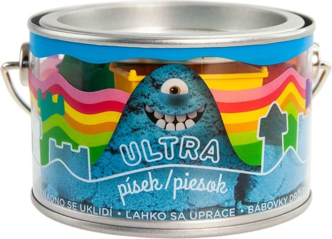 Piasek kinetyczny Ultra niebieski 200 g z foremkami