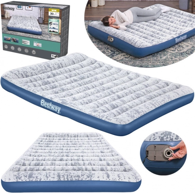 Bestway dmuchany materac Queen 203 × 152 × 30 cm z wbudowaną pompką