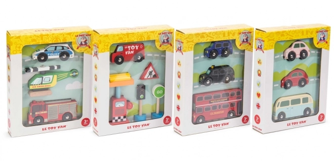 Le Toy Van zestaw drewnianych ratowniczych samochodzików