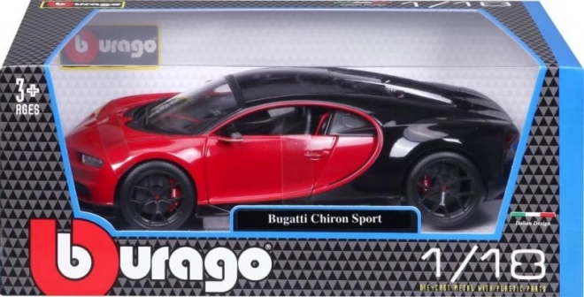 Bburago 1:18 Plus Bugatti Chiron Sport PLUS Czerwony