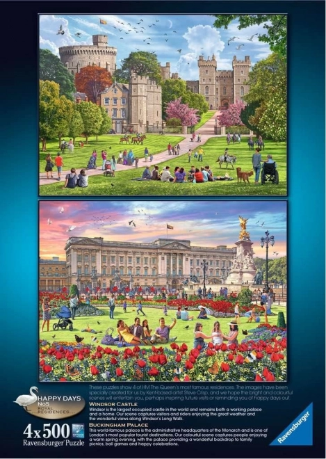 Puzzle Ravensburger Królewskie rezydencje Wielkiej Brytanii 4x500 elementów