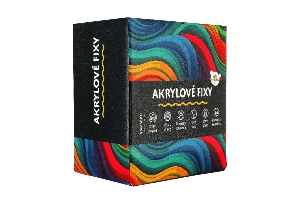 Mazaki akrylowe metaliczne 12 szt. również do ceramiki, szkła, kamieni, końcówka 4mm w blistrze 18,5x12cm