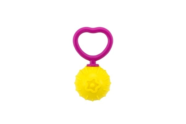 Grzechotka kula retro plastik 18cm średnica 5cm mix kolorów w woreczku 0m+