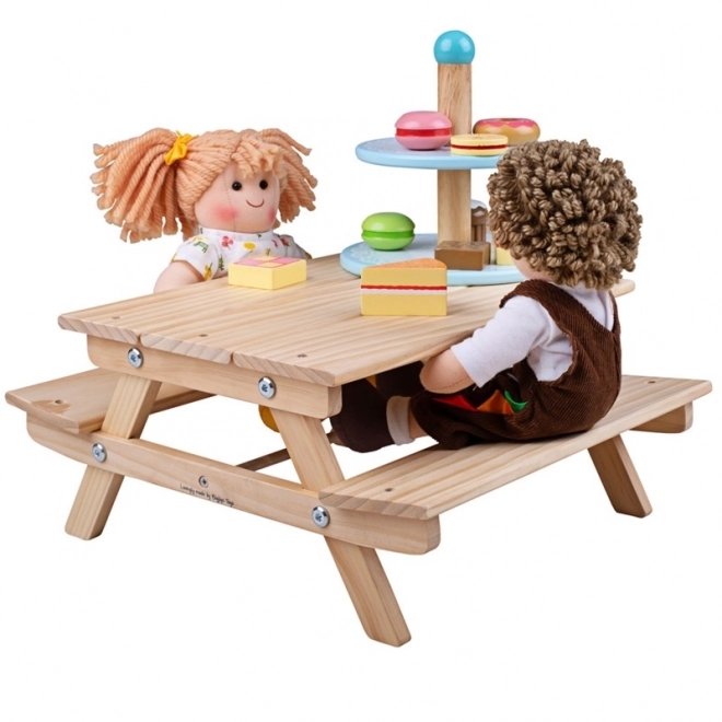 Drewniana ławka piknikowa dla lalek Bigjigs Toys