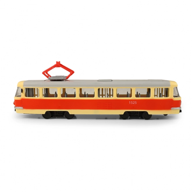 Tramwaj, który ogłasza przystanki w języku czeskim 28 cm BRNO