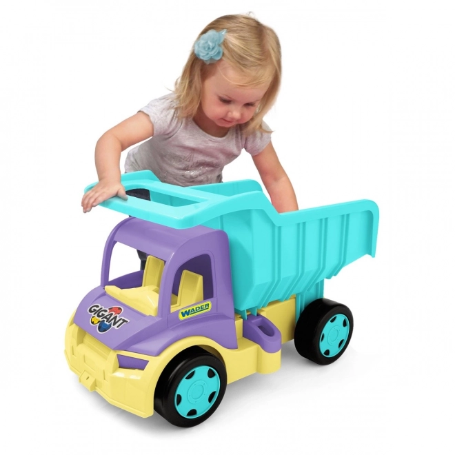 Duża fioletowo-turkusowa wywrotka Gigant Truck