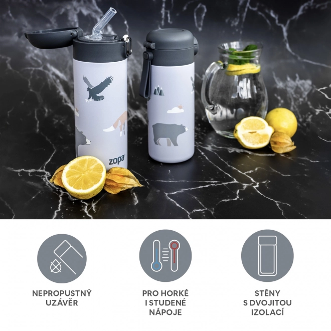 Termos na płyny ze słomką 400 ml, Góry
