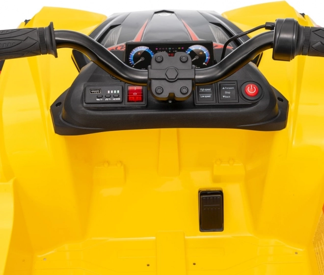 Żółty sportowy dziecięcy quad TX ATV