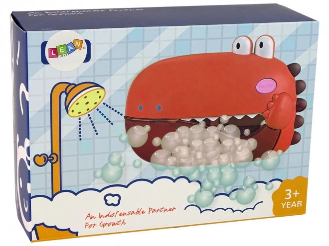 Dziecięca zabawka do wanny Dino – czerwony generator bąbelków na baterie
