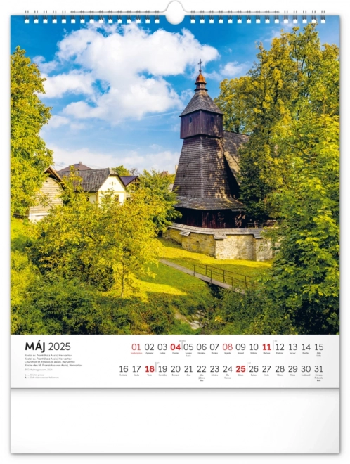 NOTIQUE Kalendarz ścienny Czarowne Słowacja 2025, 30 x 34 cm